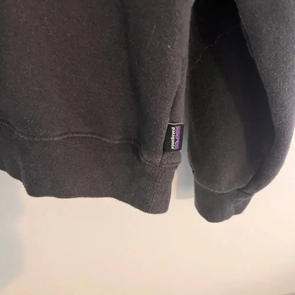 Patagonia Uprisal Crew Sweatshirt Small Gray Distressed Cut V-Neck Grunge Retro